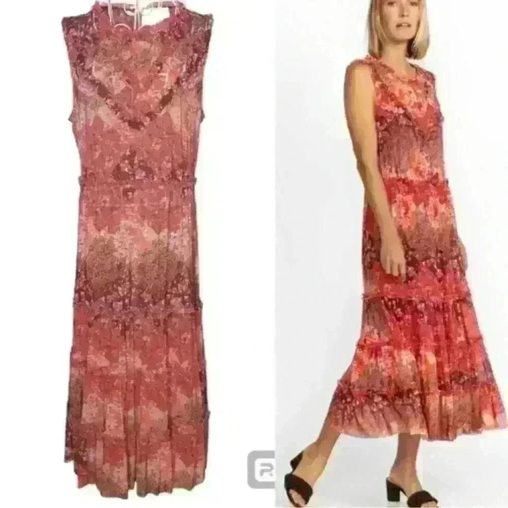 JOHNNY WAS Josephina mesh midi maxi dress size large NWT